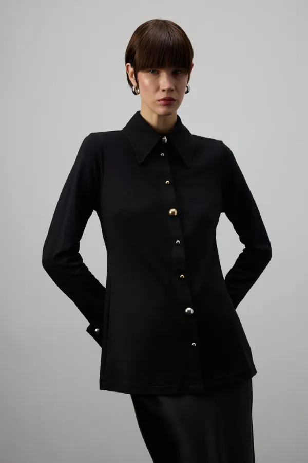 STEEL SHIRT WITH METAL BUTTONS STEEL SHIRT WITH METAL BUTTONS