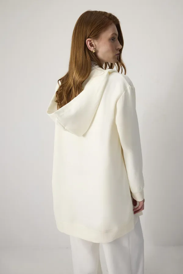 FERMUARLI İNCE KREP CEKET