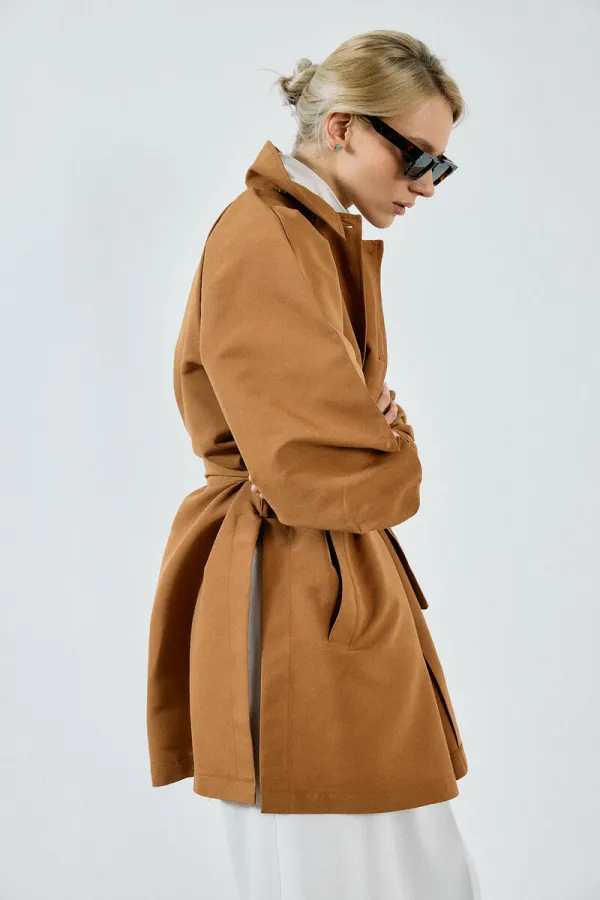 BELTED SHORT TRENCH COAT BELTED SHORT TRENCH COAT