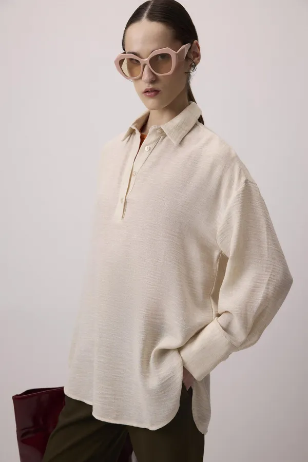 SHIRT COLLAR MELANGE TUNIC