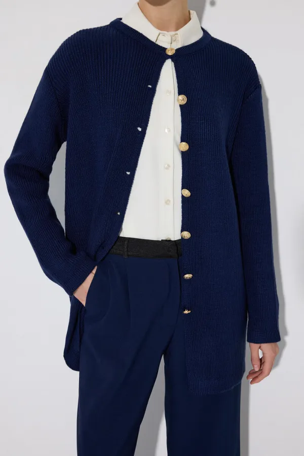 LONG CARDIGAN WITH GOLD BUTTONS