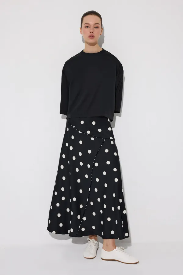 BELİ LASTİKLİ PUANTİYELİ ETEK