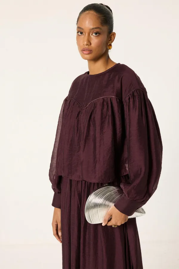 SKIRT SET WITH PIPING DETAIL