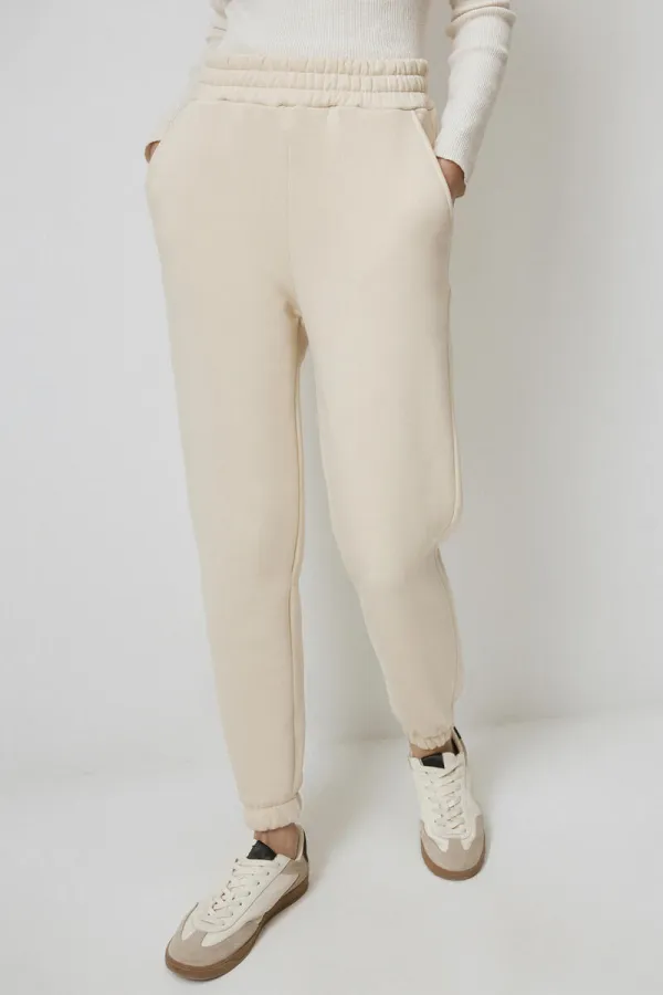 PANTALON EN MAILLE BROSSÉE 100% COTON