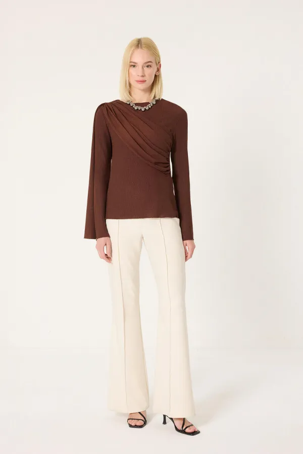 CHEMISE EN MAILLE DRAPÉE