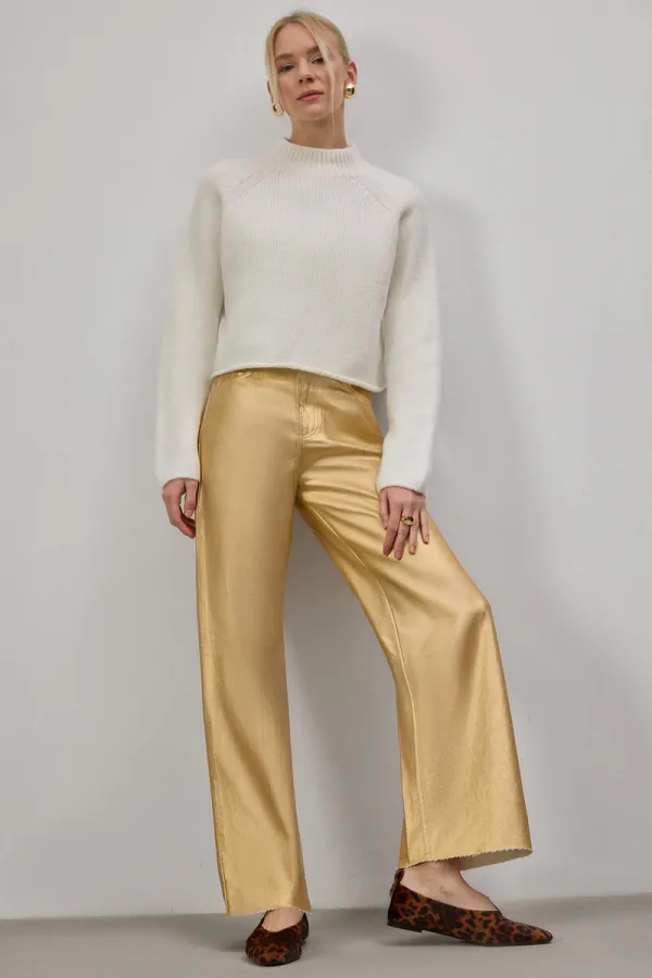 HIGH WAISTED METALLIC PANTS