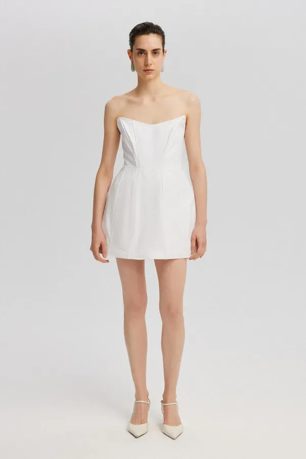 robe mini bustier en dentelle