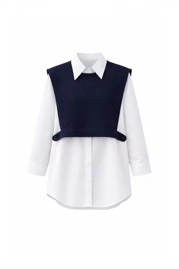 ÖRME SÜVETERLİ POPLİN GÖMLEK