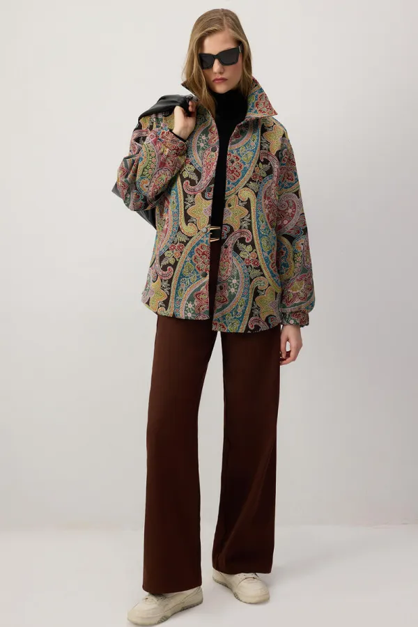 Shawl Pattern Bomber Jacket