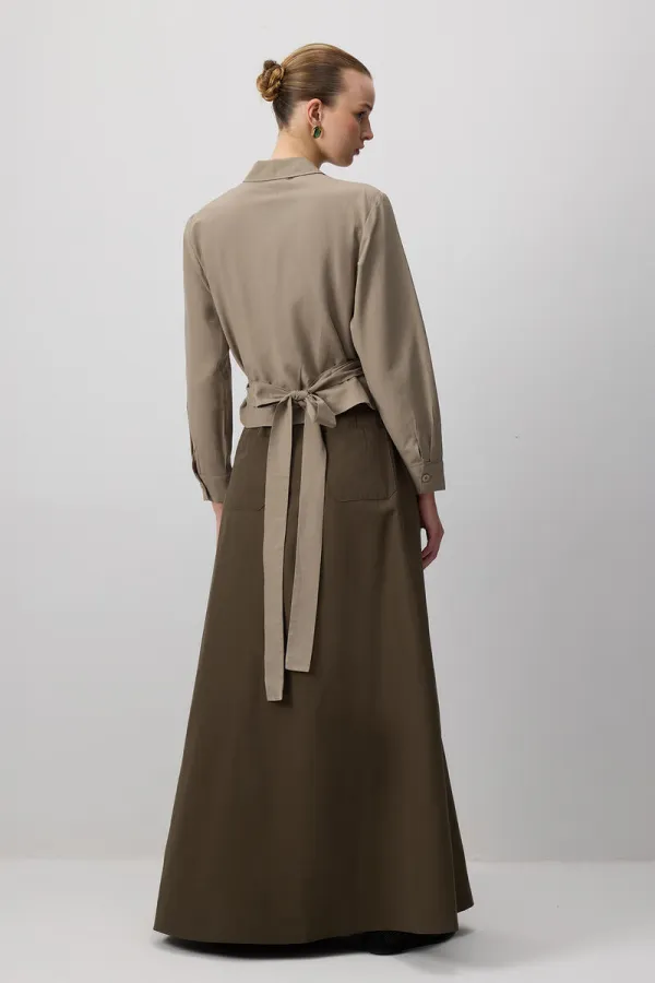 CHEMISE COURTE EN POPLIN AVEC CEINTURE