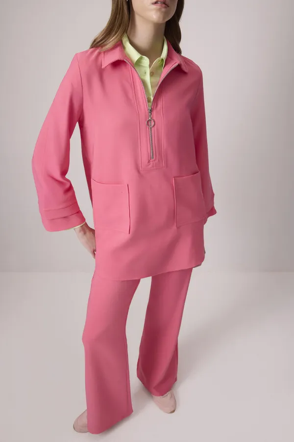 ZIPPED TUNIC AND PANTS CREPE SET ZIPPED TUNIC AND PANTS CREPE SET