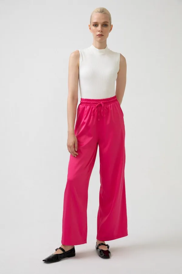 WIDE LEG SATEN PANTOLON