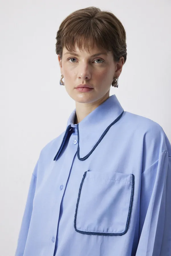 BİYE DETAYLI SATEN GÖMLEK