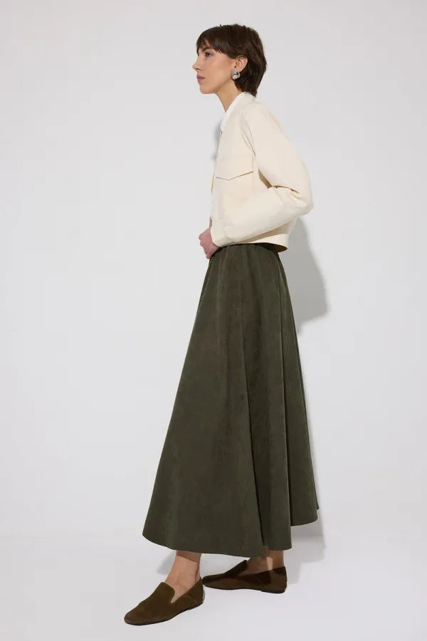 SUEDE SKIRT WITH ELASTIC WAISTBAND SUEDE SKIRT WITH ELASTIC WAISTBAND