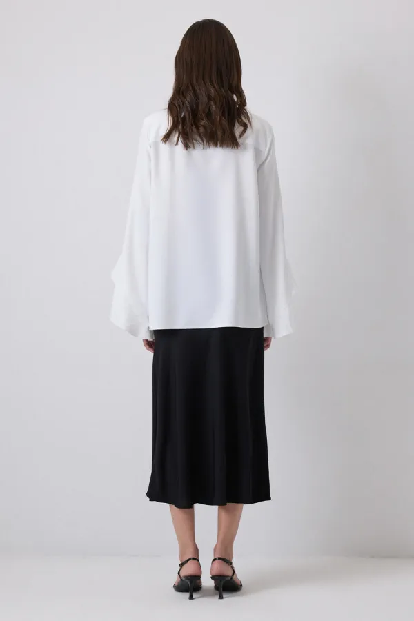 FIRFIR DETAYLI ŞİFON BLUZ