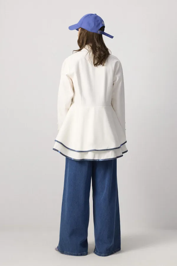 ETEK UCU VOLANLI GABARDİN CEKET