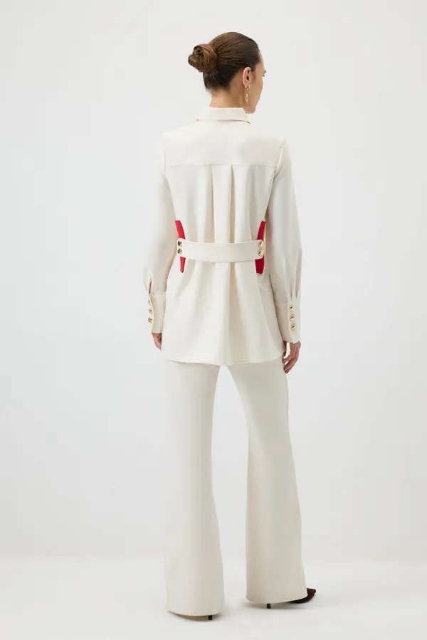 CHEMISE EN CRÊPE À POIGNETS LARGES CHEMISE EN CRÊPE À POIGNETS LARGES