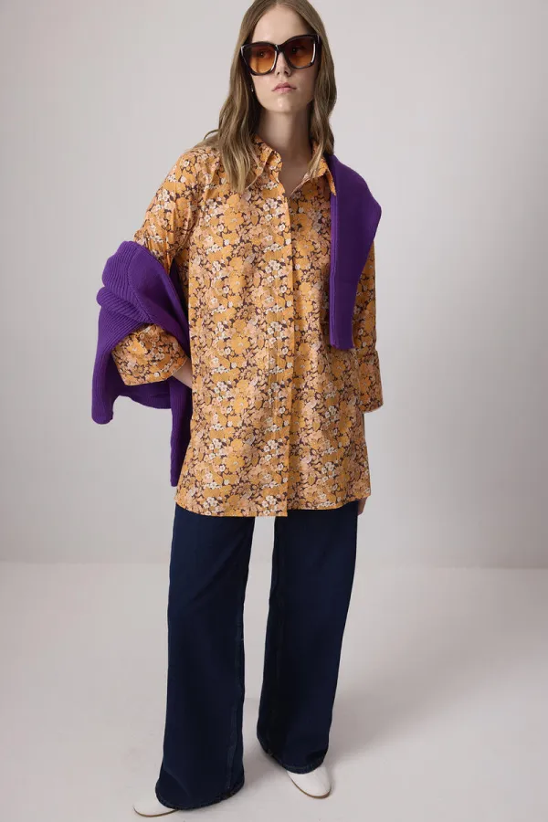 CHEMISE EN COTON À MOTIFS FLORAUX