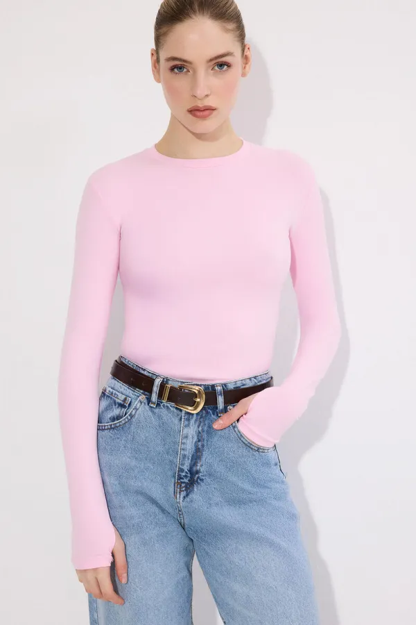 BODY À MANCHES LONGUES ET À MI-CHEVEUX