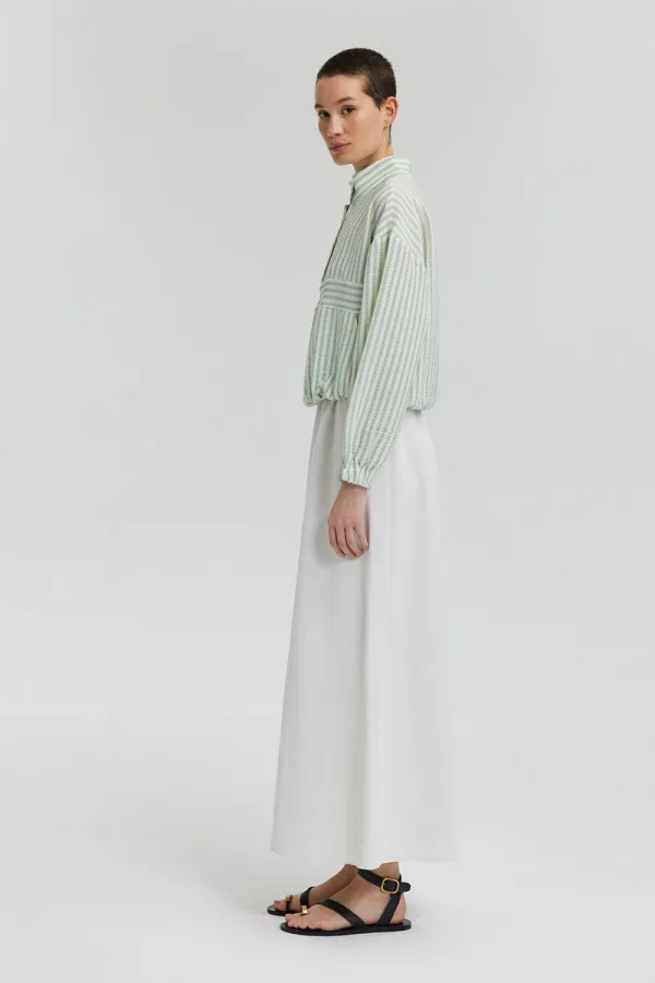 BUTTON DETAIL STAND COLLAR BLOUSE BUTTON DETAIL STAND COLLAR BLOUSE