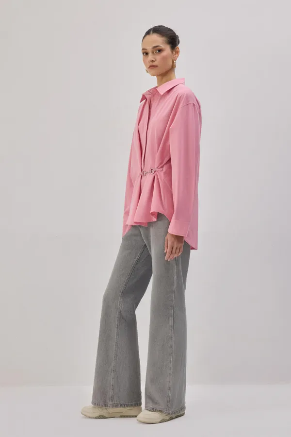 POPLIN SHIRT WITH METAL ACCESSORIES POPLIN SHIRT WITH METAL ACCESSORIES