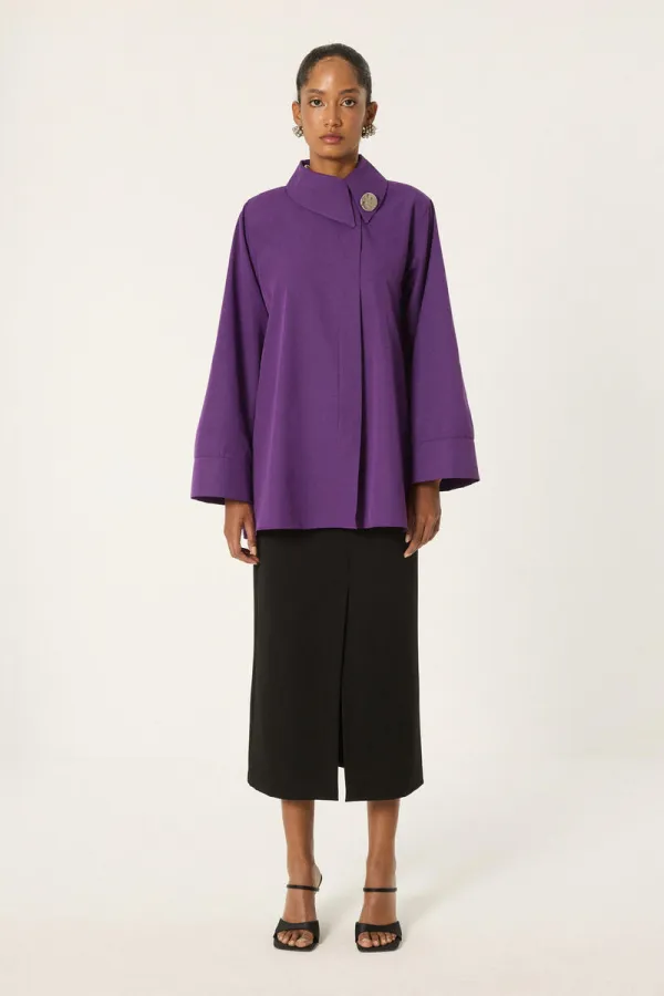 CHEMISE EN POPLINE ASYMÉTRIQUE
