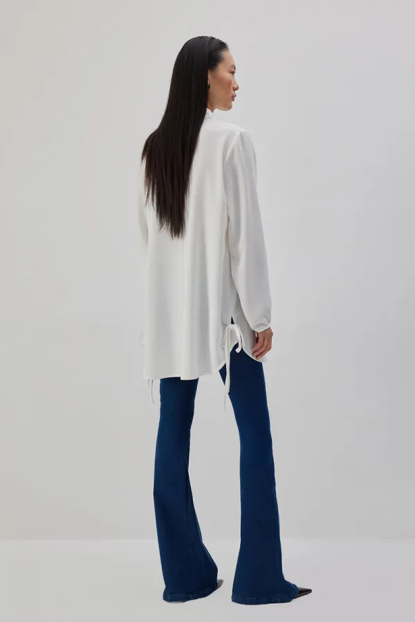 STAND COLLAR CREPE TUNIC