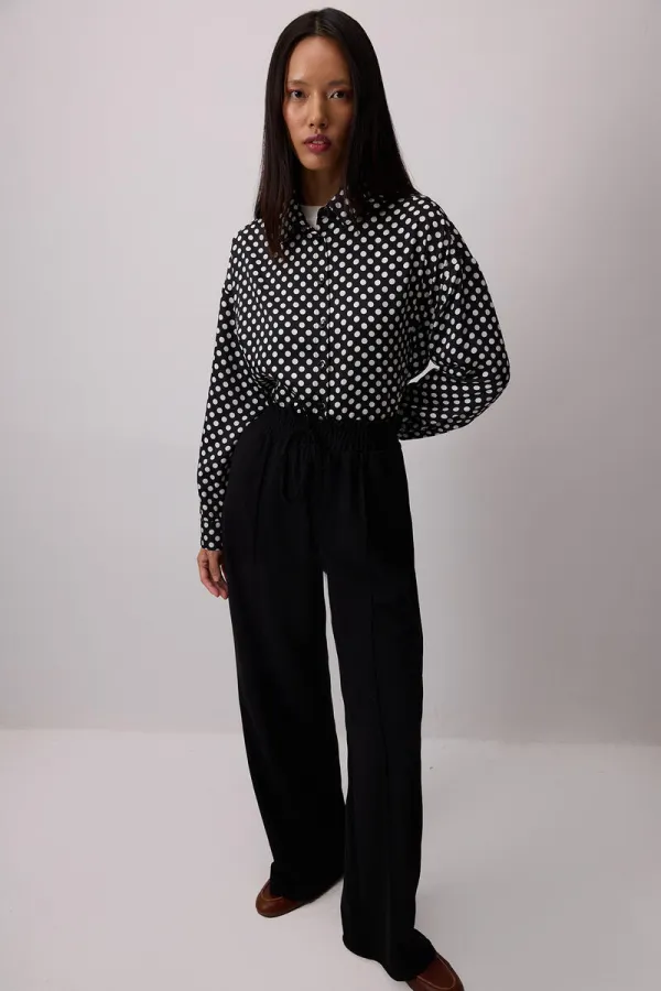 PANTALON CÔTELÉ AVEC TAILLE ÉLASTIQUE