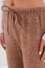 Women's Soft Knitted Trousers with Elastic Waist and Pockets