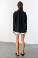 Oversize Basic Müslin Kadın Gömlek KADIN-MÜSLİN-GÖMLEK