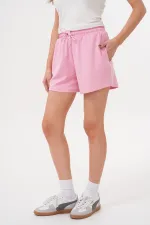 Kadın Modal Şort Beli Lastikli Cepli Şort MODAL-ŞORT