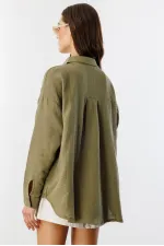 Oversize Basic Müslin Kadın Gömlek KADIN-MÜSLİN-GÖMLEK