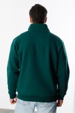 Sweat-shirt unisexe, coupe décontractée, coton, doublure polaire, demi-zip, col montant