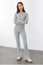 Kadın İspanyol Paça Jarse Pantolon Flared İSPANYOLPAÇA-PANTOLON