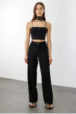 Kadın Yüksek Bel Wide Leg Kumaş Pantolon PANTOLON-004