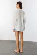 Oversize Basic Müslin Kadın Gömlek KADIN-MÜSLİN-GÖMLEK
