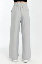 Kadın Pantolon Keten Karışımlı Belİ Lastikli Kırışmaz Kumaş Pantolon KETEN-PANTOLON