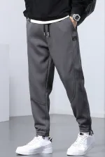 Genıus Store Erkek Eşofman İçi Polarlı Bağcıklı Bel Jogger Spor Eşofman Altı SPOR-ESF001