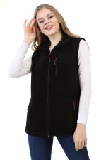 Store Women's Fleece Vest, Full Zip Outdoor Sports Vest with 3 Pockets