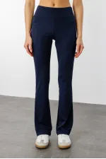 Kadın Yüksek Bel Toparlayıcı Çift Cepli Ispanyol Paça Tayt İSPANYOLPAÇA-TAYT