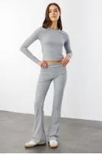 Kadın İspanyol Paça Jarse Pantolon Flared İSPANYOLPAÇA-PANTOLON