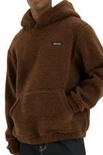 Sweat à capuche en polaire sherpa doublé en peau d'agneau pour homme Genius Store SHERPA-KAP