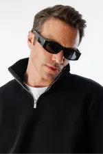 Sweat-shirt unisexe, coupe décontractée, coton, doublure polaire, demi-zip, col montant