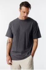 Erkek Oversize Fit %100 Organik Pamuk Bisiklet Yaka Tişört OVERSIZE-ERKEK-T-SHIRT