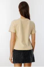 Women's Short-Sleeve Organic Cotton Crew Neck Crop T-shirt