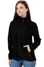 Veste polaire de sport pour femme, fermeture éclair intégrale, 3 poches, modèle KDN-PLR17