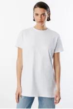 Regular Fit Crew Neck Basic Plain Short Sleeve 100% Cotton Tunic OVERSIZE-TUNIC