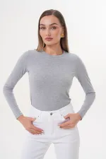 Uzun Kollu Kısa Kadın Bluz Long Fitted UZUNKOL-BLUZ