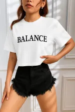 Women's T-shirt, Crop T-shirt, Printed Fit T-shirt, BALANCE-T-SHIRT