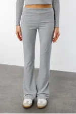 Kadın İspanyol Paça Jarse Pantolon Flared İSPANYOLPAÇA-PANTOLON